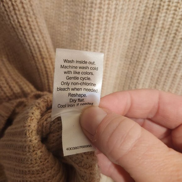 Sonoma Womens Medium Beige Cable Knit Sweater Cotton Blend Long Sleeve Crewneck - Picture 8 of 8